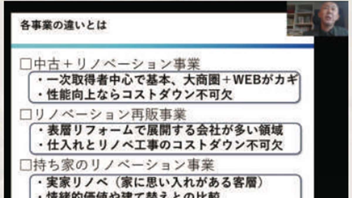 工務店の強み生かせるリノベの売り方　10月29日から講座スタート