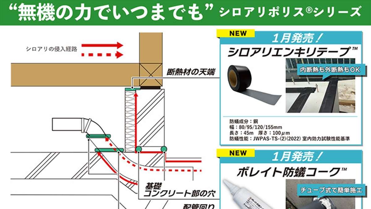 日本ボレイト、無機系成分でシロアリを阻止　2種類の防蟻商材発売